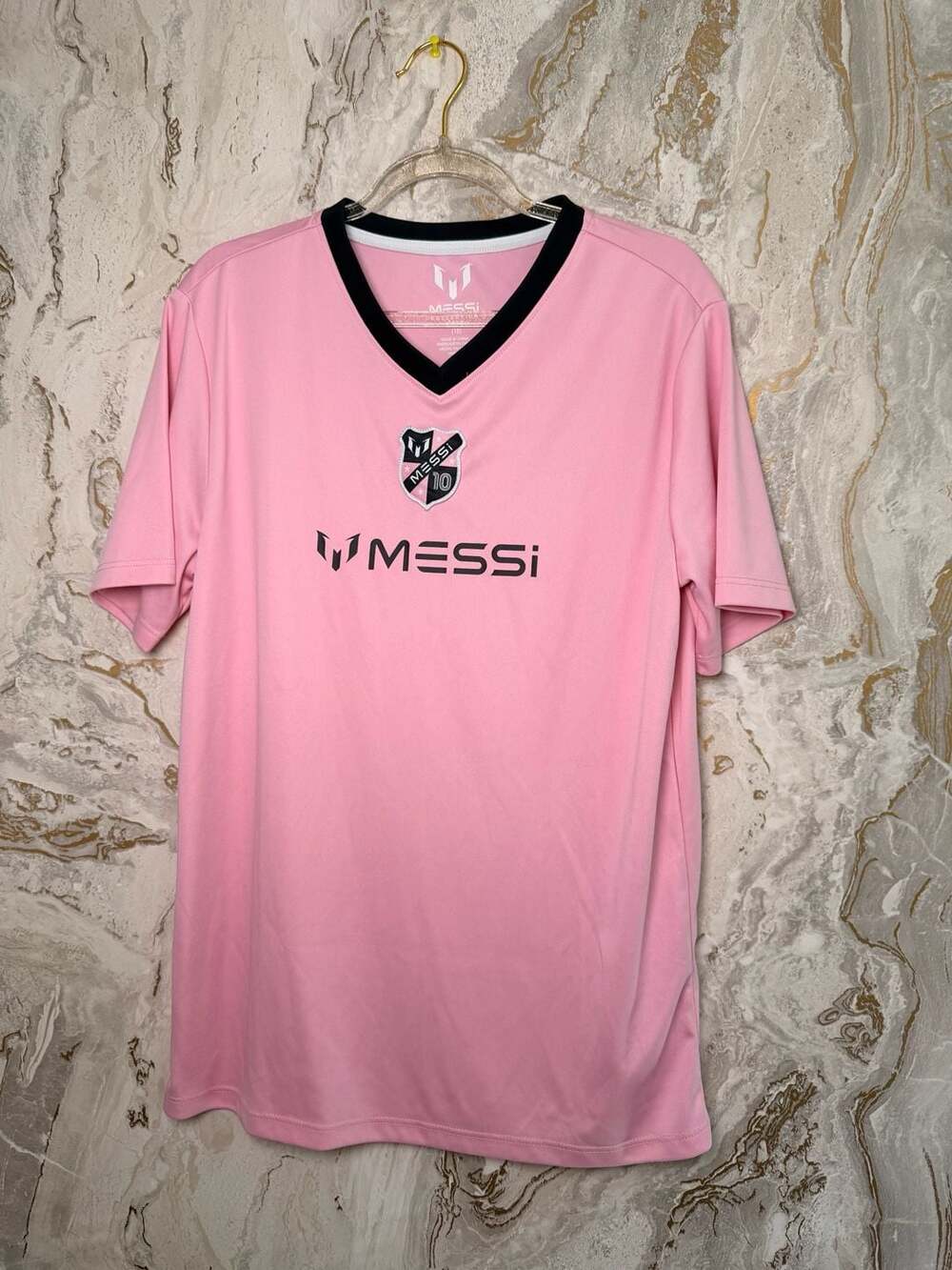 Messi Collection Boys Pink 10 Logo Graphic Short Sleeve Jersey Tee